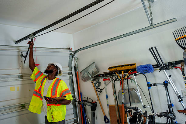 Professional Garage Door Panel Replacement technician working in Seagraves, TX